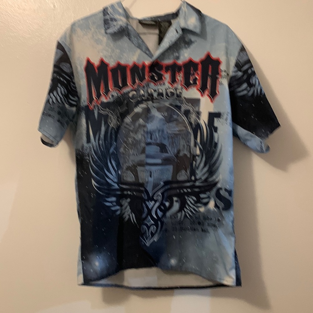 Monster garage 16/18 button down shirt